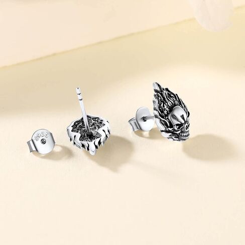 Suplight 925 Sterling Silver Punk Rock أقراط للرجال in Kuwait