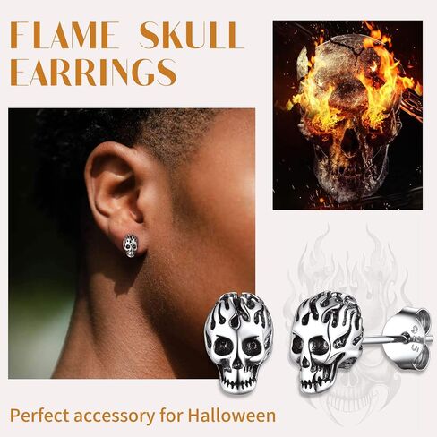 Suplight 925 Sterling Silver Punk Rock أقراط للرجال in Kuwait