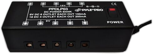 Pyle-PPDLP03 DC PedalBoardPower Supply For Up To 10 Guitar Effects Pedals At 9 And 18 Volts in Saudi Arabia
