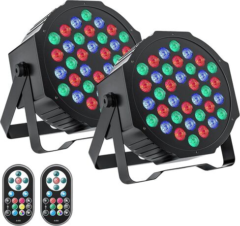 U'King LED Par Lights DJ Stage Light Corded RGB 36 LED with Sound Activated Control DJ Uplighting for Wedding Party Club Christmas Stage Lighting (2 Packs) in Kuwait