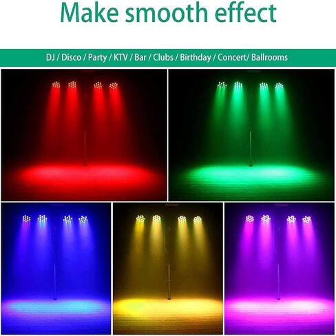 U'King LED Par Lights DJ Stage Light Corded RGB 36 LED with Sound Activated Control DJ Uplighting for Wedding Party Club Christmas Stage Lighting (2 Packs) in Kuwait