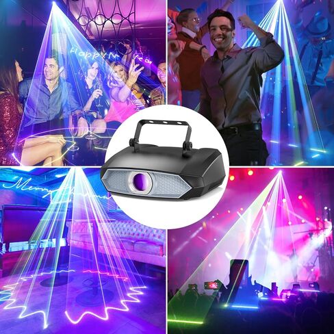 DJ Laser Light for Party ، آلة ليزر ثلاثية الأبعاد ، وظائف التحكم المتعددة ، الدعم اليدوي على الجدران ، تشغيل النصوص ، والبرمجة الشخصية ، مناسبة لحفلات DJ ، حانات وأحداث KTV in Saudi Arabia