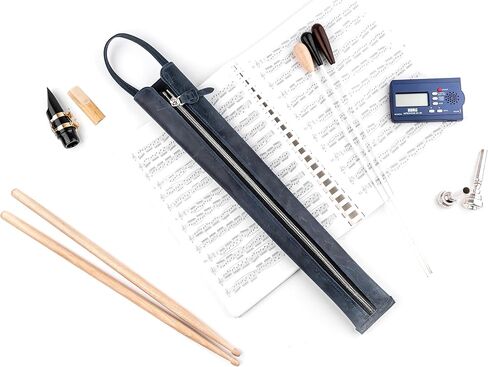 Premium Crazy Horse Leather Conductor Case - متينة وأنيقة. حامل عصا كوندوسكتور. حماية العصا. الملحقات للموصلات. حقيبة عصا مع مقبض (أسود) in Kuwait