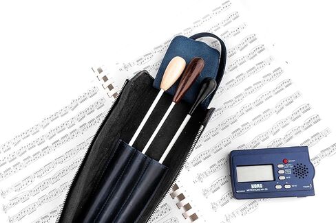 Premium Crazy Horse Leather Conductor Case - متينة وأنيقة. حامل عصا كوندوسكتور. حماية العصا. الملحقات للموصلات. حقيبة عصا مع مقبض (أسود) in Kuwait