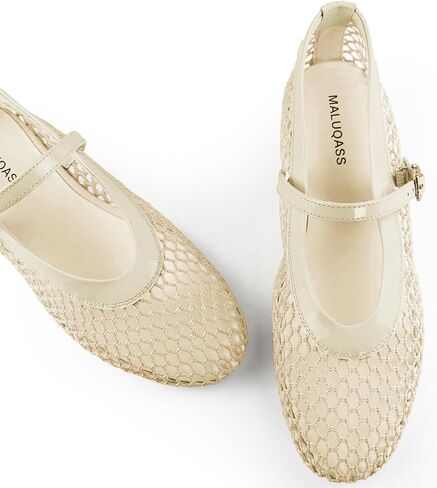Mesh Flats for Women Ballet Mary Jane Flats Buckle Strap Comfy Casual Office Daily Ballerina Flat Women Shoes in Saudi Arabia