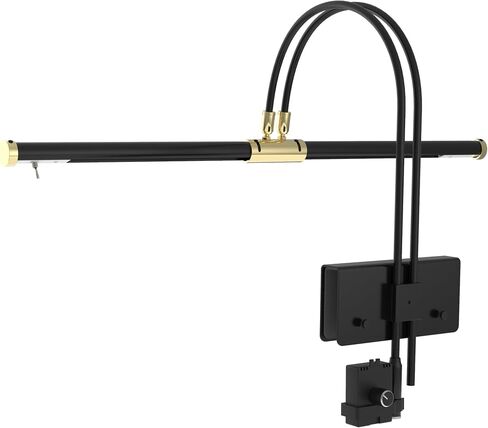 Cocoweb 22" LED Grand Piano Light in Black with Brass Accents with Dimmer Clip in Kuwait