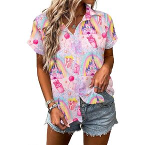 You've Got A Friend in Me Shirt Women Funny Letter Print Button Down Shirts Cute Vacation Short Sleeve Graphic Tees in Saudi Arabia
