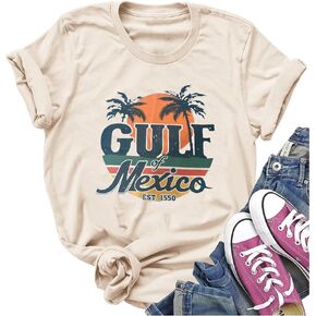 On Cruise Time Shirts for Women Palm Trees Beach Graphic Tee Tops Summer Beach Party Vacation Short Sleeve Tshirt Tops in Kuwait
