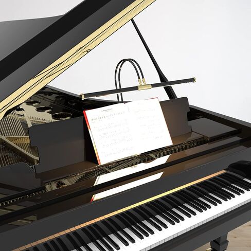 Cocoweb 22" LED Grand Piano Light in Black with Brass Accents with Dimmer Clip in Kuwait