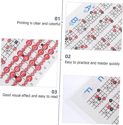 Totority Electric Bass Chord Chart Music Chord Poster for Beginners Useful Learning Guide for Electric Bass and Guitar in Saudi Arabia