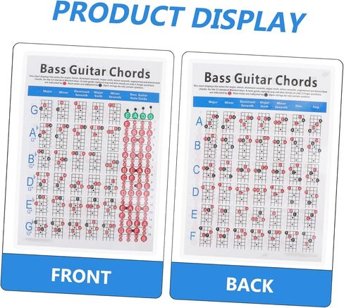 Totority Electric Bass Chord Chart Music Chord Poster for Beginners Useful Learning Guide for Electric Bass and Guitar in Saudi Arabia