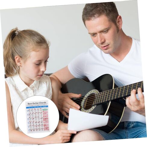 Totority Electric Bass Chord Chart Music Chord Poster for Beginners Useful Learning Guide for Electric Bass and Guitar in Saudi Arabia