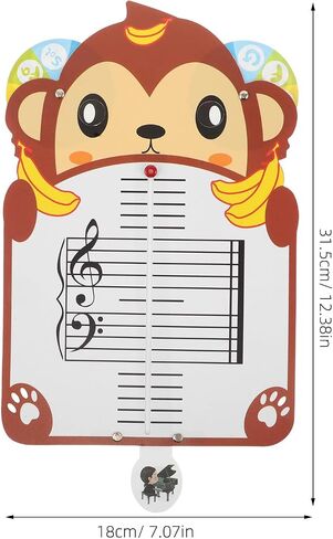 Music Staff Lap Board: Monkey Shape Note Card for Student - Musical Cardboard for Musical Teacher Classroom Homeschool Piano Teaching Tool in Saudi Arabia