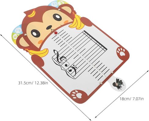 Music Staff Lap Board: Monkey Shape Note Card for Student - Musical Cardboard for Musical Teacher Classroom Homeschool Piano Teaching Tool in Saudi Arabia
