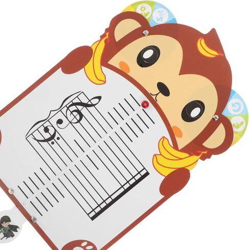 Music Staff Lap Board: Monkey Shape Note Card for Student - Musical Cardboard for Musical Teacher Classroom Homeschool Piano Teaching Tool in Saudi Arabia