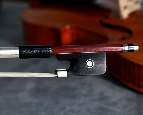 Brazilwood Viola Bow For 14"-17" Violas Full Size 74.5cm Ebony Frog Natural Mongolian White Horsehair Well Balanced Sweet Tone in Kuwait