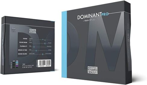Thomastik-Infeld Dominant Pro Violin Strings DP100, 4/4 Synthetic Core Set for Advanced Violinists - Tin-Plated E, Aluminum A, Silver D&G - Powerful, Balanced with Broad Sound Colors - Made in Vienna in Saudi Arabia