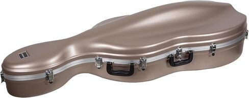 Crossrock ABS Cello Case for 4/4 & 3/4 Size | Champagne Matte Finish, Wine Red Velvet Interior, Molded Hardshell with Wheels, Lock, Dual Bow Holders & Backpack Straps​ in Saudi Arabia