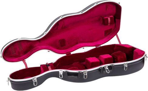 Crossrock ABS Cello Case for 4/4 & 3/4 Size | Champagne Matte Finish, Wine Red Velvet Interior, Molded Hardshell with Wheels, Lock, Dual Bow Holders & Backpack Straps​ in Saudi Arabia