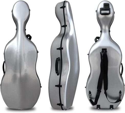 yinfente carbon cello cello case 4/4 مقبض مدمج الحجم الكامل ، العجلة ، المحمول الخلفي ، تشيلو مربع الصلبة الصلبة الخفيفة الوزن (اللون الأخضر السوداء) in Kuwait