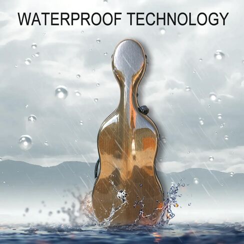 yinfente carbon cello cello case 4/4 مقبض مدمج الحجم الكامل ، العجلة ، المحمول الخلفي ، تشيلو مربع الصلبة الصلبة الخفيفة الوزن (اللون الأخضر السوداء) in Kuwait