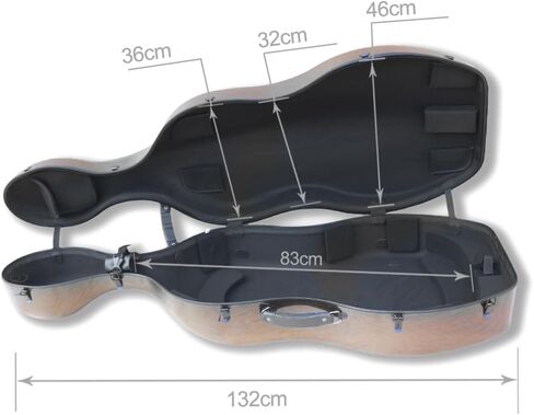 yinfente carbon cello cello case 4/4 مقبض مدمج الحجم الكامل ، العجلة ، المحمول الخلفي ، تشيلو مربع الصلبة الصلبة الخفيفة الوزن (اللون الأخضر السوداء) in Kuwait