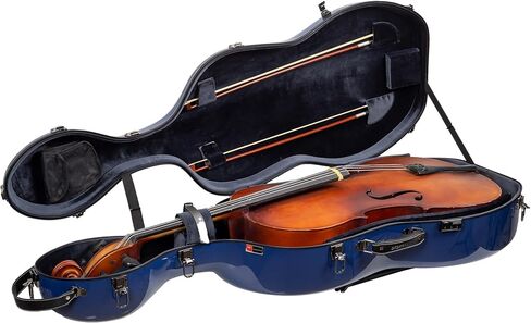 Crossrock Deluxe 4/4 Cello Case -foam خفيفة الوزن من الصلب الرمادي الرمادي ، الأسود/الرمادي (CRP201CEFG) in Kuwait