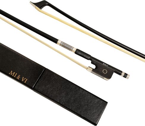 Mi & VI CB-720 Classic Carbon Lives Cello Bow (الحجم الكامل 4/4) مع وجود حالة | الضفدع الأبنوس | متوازنة بشكل جيد | شعر الحصان المنغولي - موسيقى ميفي in Kuwait