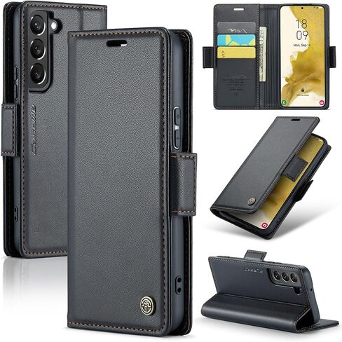 AUPAI for Samsung Galaxy S25 Ultra Wallet Case with Credit Card Holder, PU Leather RFID Blocking Folio Flip Kickstand Magnetic Clasp Protective Phone Cover for Women Men Brown in Saudi Arabia