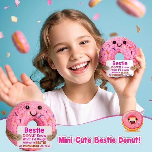 Sister Birthday Gifts from Sisters - Handmade Funny Cute Crochet Knitted Donut Present for Women Big Litter Sis from Brother Graduation Christmas Stocking Stuffers in Kuwait