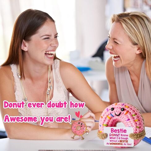 Sister Birthday Gifts from Sisters - Handmade Funny Cute Crochet Knitted Donut Present for Women Big Litter Sis from Brother Graduation Christmas Stocking Stuffers in Kuwait