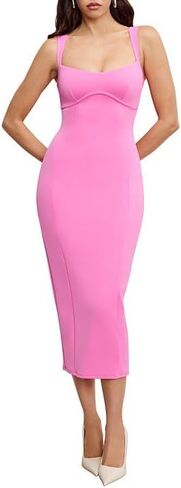Good American Women's Scuba Sweetheart Midi Dress in Saudi Arabia