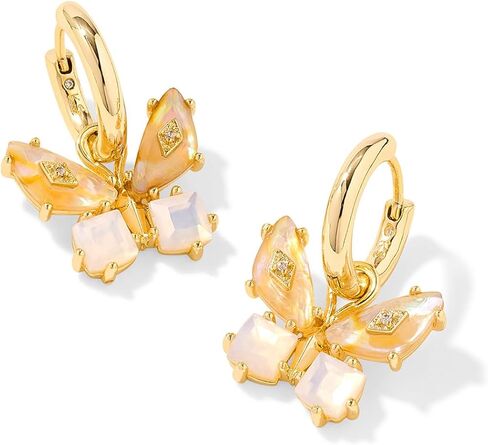 Kendra Scott Bianca Butterfly Huggie Earrings, 14K Gold-Plated Brass, Fashion Jewelry for Women, Pink Mix in Saudi Arabia
