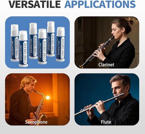 2PCS Cork Grease لـ Clarinet ، Saxophone ، Alto Sax ، صيانة أداة خشبية ، مواد تشحيم لمفاصل الفلين ، أنبوب الشحوم سهلة الاستخدام لرعاية خشبية in Kuwait