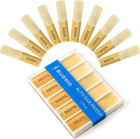Alto Saxophone Reeds 10 Pack ، Strength 3.0 ، ALTO Sax Reeds التقليدية مع حالة محمولة ، طرف ريد أرق وتصميم غير مستقر ، القصب للاعبين من ذوي الخبرة في ألتو ساكسفون in Kuwait