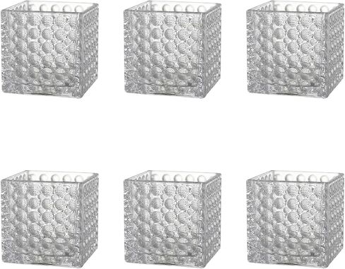 مجموعة مزهريات زجاجية مربعة من 6 ، 5 "× 5" × 5 "مزهريات الزهور للقطاعات المركزية ، إناء مربع للقطاعات المركزية ، إناء صغير لحفل الزفاف ، الحفلات ، ديكور المكتب المنزلي in Kuwait