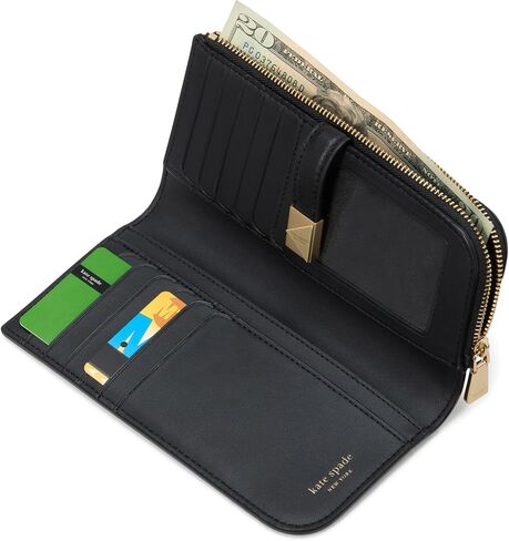 kate spade new york Deco Pebbled Leather Zip Slim Wallet, True White in Saudi Arabia