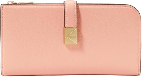 kate spade new york Deco Pebbled Leather Zip Slim Wallet, True White in Saudi Arabia