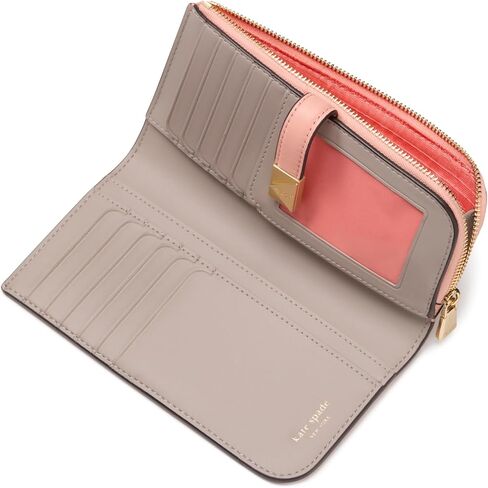 kate spade new york Deco Pebbled Leather Zip Slim Wallet, True White in Saudi Arabia