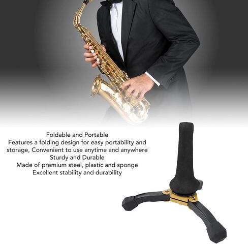 Walfront Soprano Saxophone Stand Foldable Portable Sax Tripod Holder for Straight With Material of Steel Plastic Sponge Trumpet Oboe Clarinet in Saudi Arabia