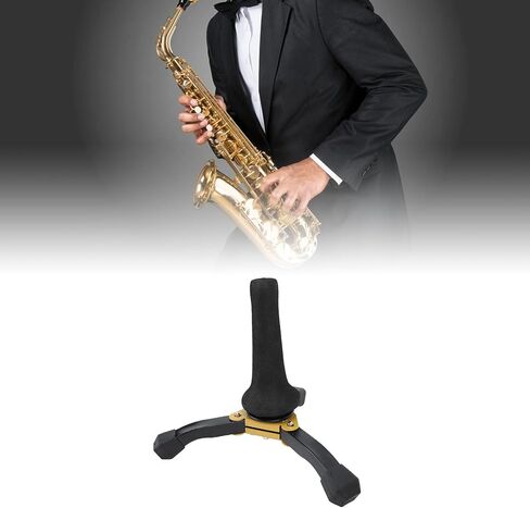 Walfront Soprano Saxophone Stand Foldable Portable Sax Tripod Holder for Straight With Material of Steel Plastic Sponge Trumpet Oboe Clarinet in Saudi Arabia