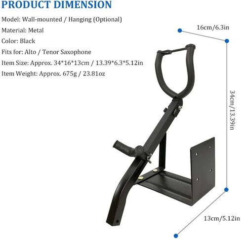 Wall-Mounted Alto Tenor Saxophone Stand Sax Holder Saxophone Display Shelf Display Rack Saxophone Hanger Saxophone Accessory in Saudi Arabia
