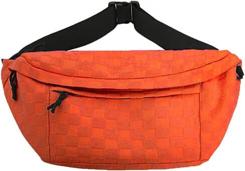 KlaOYer Checkered Fanny Pack for Women Travel Waist Pack Plaid Sling Bag Trendy Fashion Crossbody Purse Belt Chest Handbag (Black) in Saudi Arabia