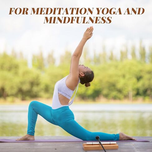 yeshone 2 مجموعة الدقات اليدوية للتأمل في الفصل الدراسي أجراس أدوات إدارة الفصول الدراسية أداة مع مطرقة للتأمل مدرسة صلاة اليوغا (لهجة واحدة ، لون خشبي) in Kuwait