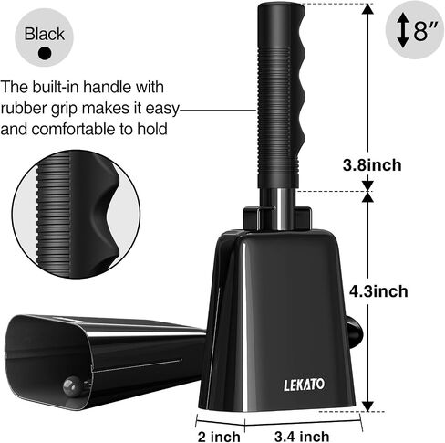 8 '' Steel Cow Bell ، صانعي الضوضاء في Lekato Cowbell مع مقبض ، من أجل الأحداث الرياضية ، Hand Hand Bell لألعاب كرة القدم ، والحفلات ، والحفلات الموسيقية ، والمدرسة ، ومزرعة المزرعة (Red) in Saudi Arabia