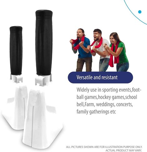 Deke Home - 2 Pack 7 Inch Steel Cowbells with Handle, Loud Noise Makers for Football, Sports, Parties, Competitions, School Spirit & Safety, Large Hand Bell for Cheering & Percussion Instrument in Saudi Arabia