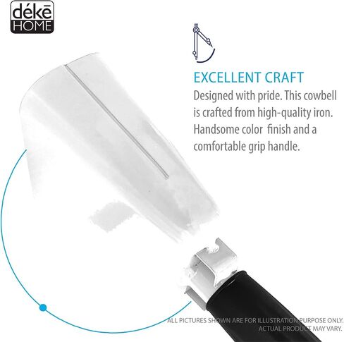 Deke Home - 2 Pack 7 Inch Steel Cowbells with Handle, Loud Noise Makers for Football, Sports, Parties, Competitions, School Spirit & Safety, Large Hand Bell for Cheering & Percussion Instrument in Saudi Arabia