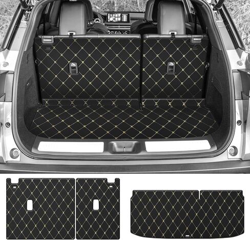 Cargo Mat & Backrest Mat Fit for 2022-2025 Infiniti QX60 - Leather Trunk Liner Back Seat Cover Protector - All Weather Protection PU Leather Cargo Liner and Backrest Mat QX460 Accessories in Kuwait