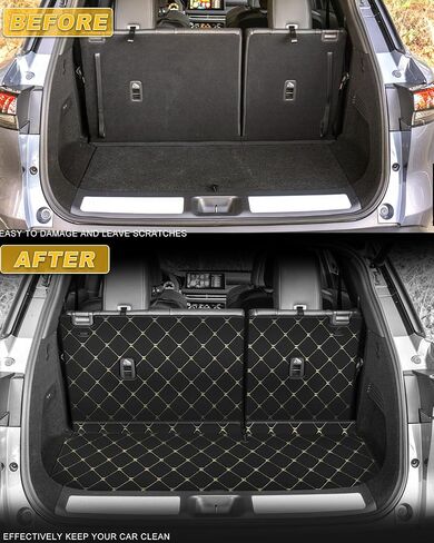 Cargo Mat & Backrest Mat Fit for 2022-2025 Infiniti QX60 - Leather Trunk Liner Back Seat Cover Protector - All Weather Protection PU Leather Cargo Liner and Backrest Mat QX460 Accessories in Kuwait