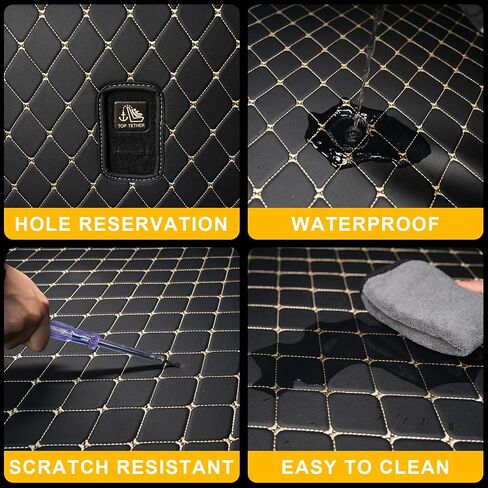 Cargo Mat & Backrest Mat Fit for 2022-2025 Infiniti QX60 - Leather Trunk Liner Back Seat Cover Protector - All Weather Protection PU Leather Cargo Liner and Backrest Mat QX460 Accessories in Kuwait